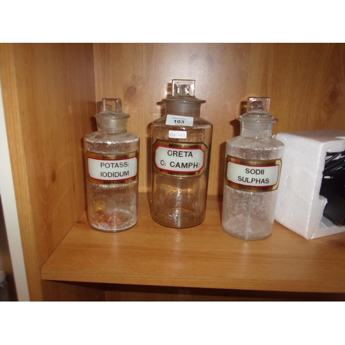 103 - 3 MEDICINE BOTTLES