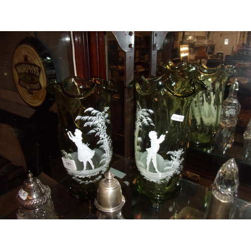 181 - PAIR OF MARY GREGORY VASES