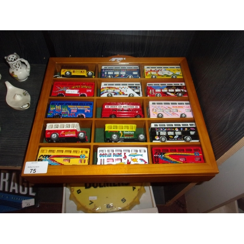 75 - DISPLAY CABINET WITH MODEL BUSES