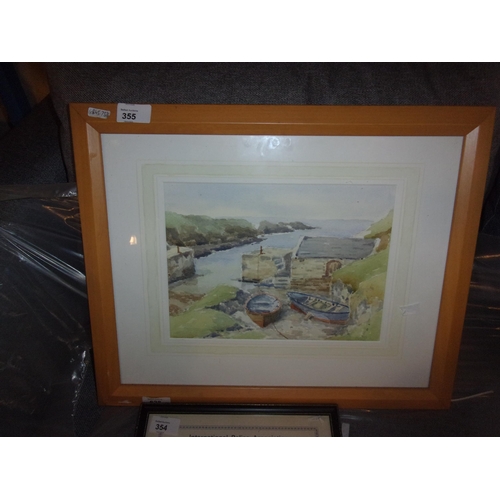 355 - FRAMED BALLINTOY HARBOUR BY J MCATEER