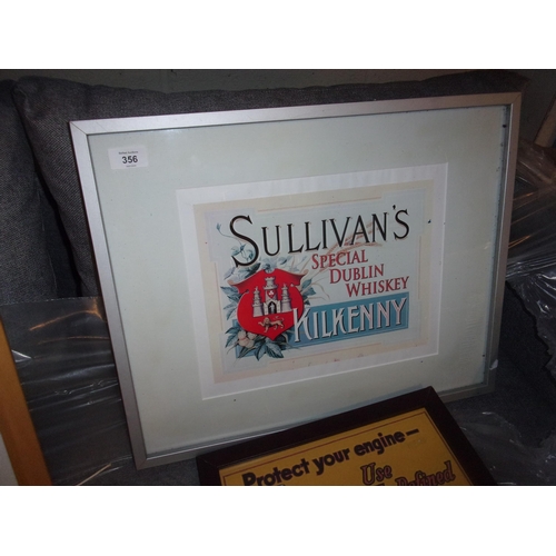 356 - FRAMED WHISKEY PRINT