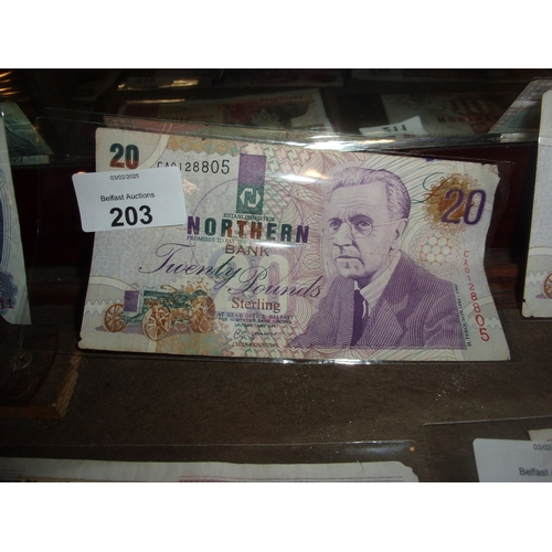 203 - NI BANK £20 NOTE