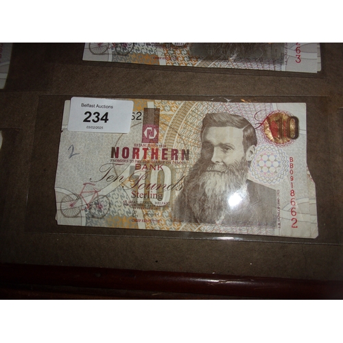 234 - NORTHERN BANK £10 NOTE X2