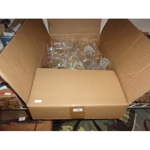 42 - BOX OF GLASSWARE