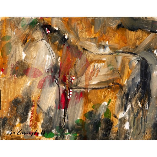 46 - CON CAMPBELL STUDIO COLLECTION ORIGINAL 8 X 6.5 OIL ON BOARD HORSE. (BOARD ONLY)