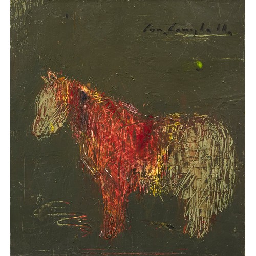48 - CON CAMPBELL STUDIO COLLECTION ORIGINAL 6 X 6.5 OIL ON BOARD PONY. (BOARD ONLY)