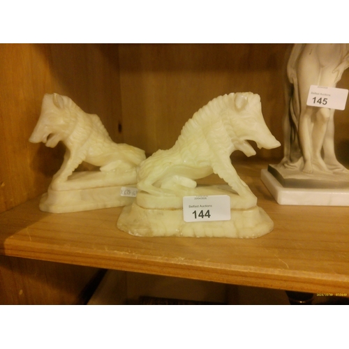 144 - 2 WILDBOAR ORNAMENTS