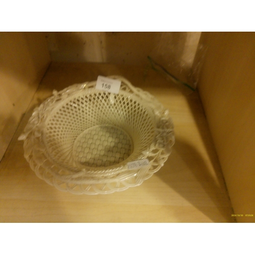 158 - BELLEEK WEAVED BASKET