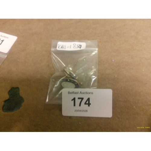 174 - PAIR OF SILVER MARCASITE AND MOP EARRINGS