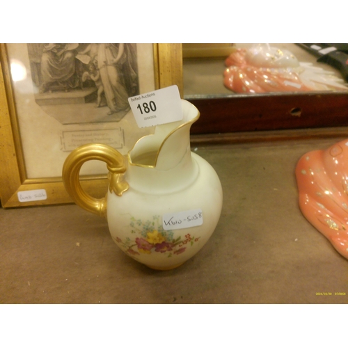 180 - ROYAL WORCESTER H/PAINTED JUG C 1900 A/F