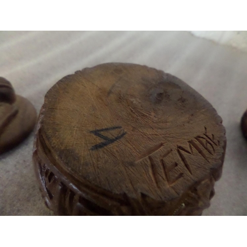 35 - Three African Themed Small Trinket Boxes, Signed 'Novela', 'Litos 85' and 'Tembe'