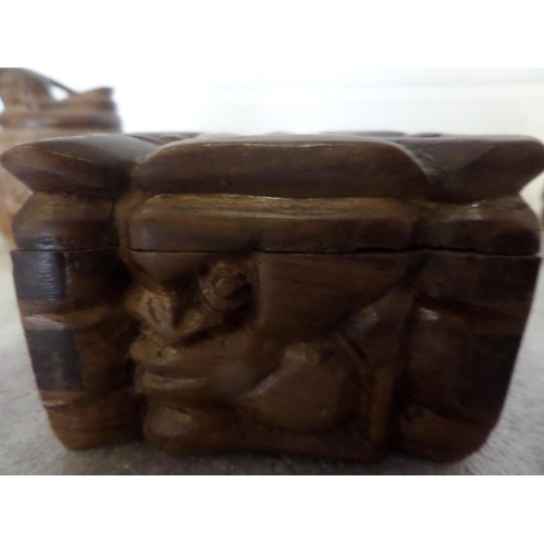 35 - Three African Themed Small Trinket Boxes, Signed 'Novela', 'Litos 85' and 'Tembe'