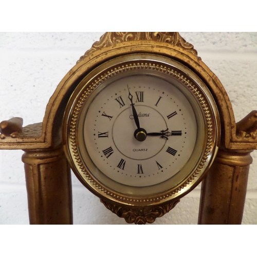 38 - Juliana Decorative Mantle Clock (backplate missing and some damage to rear. Untested)