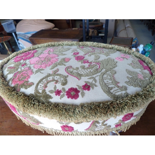 51 - Oval Tapestry Foot Stool