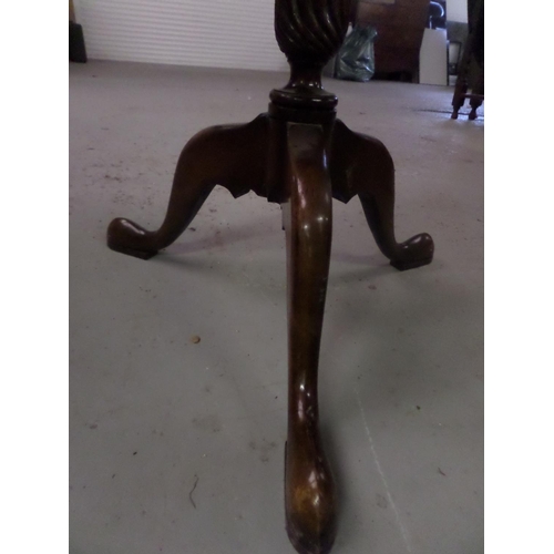 106 - Mahogany Tilt Top Card Table with Carved Club Feet