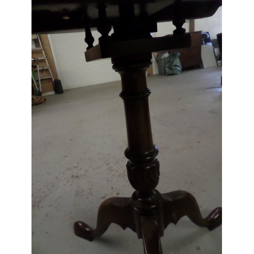 106 - Mahogany Tilt Top Card Table with Carved Club Feet