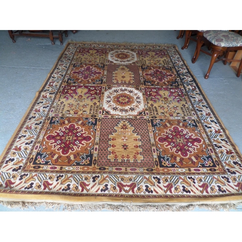 125 - 286 x 198cm Handmade Red and Gold Patterned Rug