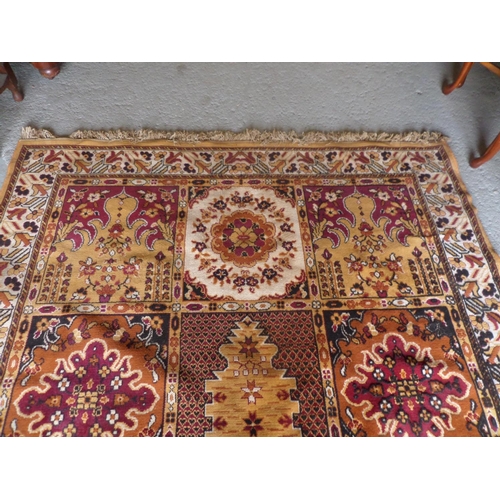 125 - 286 x 198cm Handmade Red and Gold Patterned Rug