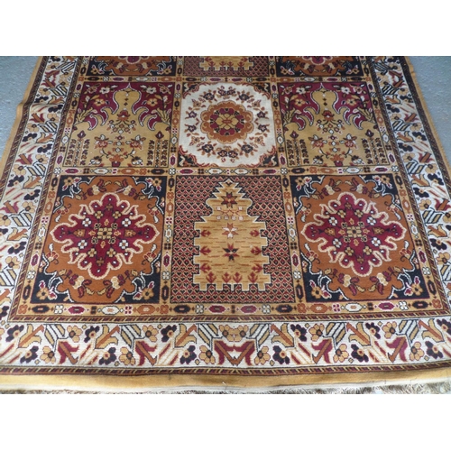 125 - 286 x 198cm Handmade Red and Gold Patterned Rug