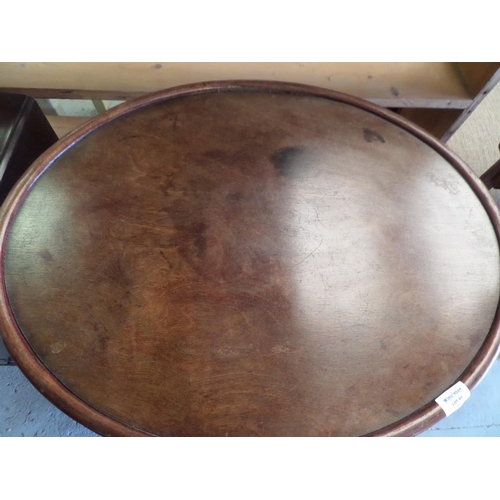 60 - Vintage Mahogany Stained Beech Wood Table with Lower Shelf