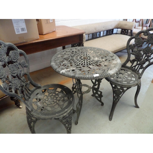 73 - Cast Iron Patio Set with 2 Chairs