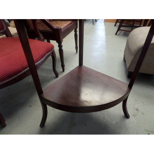 75 - Curved 2 Tier Mahogany Hall Table with Up-stand