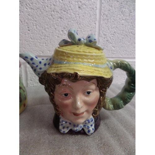 92 - Beswick Porcelain ' Dolly Varden' Teapot 1203, Leonardo Teapot and Large Toby Jug