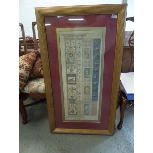 103 - Large Roman Print in Gold Painted Wooden Frame