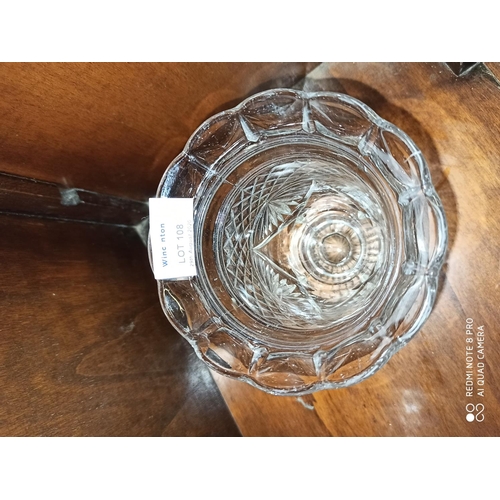 108 - Heavy Cut Glass Vase