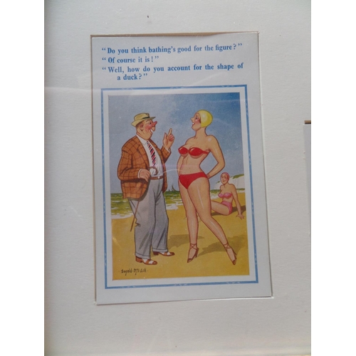 118 - Original Donald McGill Framed 'Saucy' Postcards