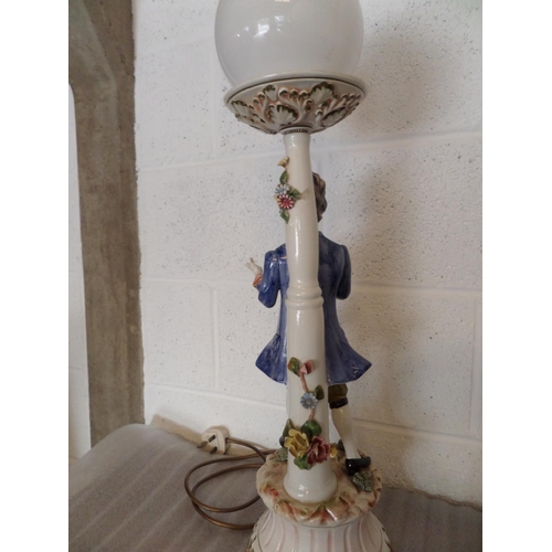 137 - Cape De Monte Figure Lamp - Damage on hand and back of lamp post