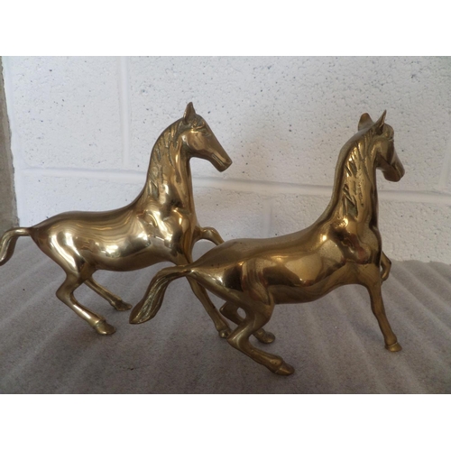 141 - A Pair of Brass Horses