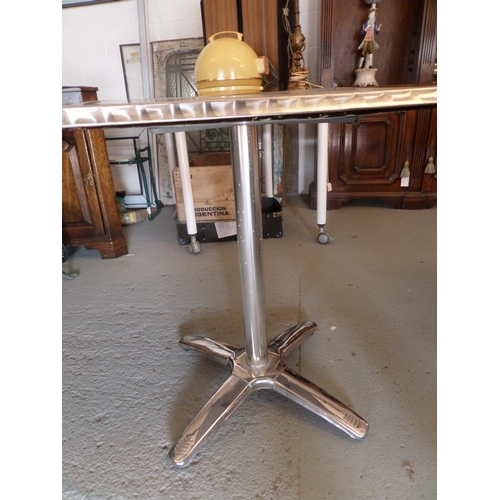 145 - Polished Metal Bistro Table