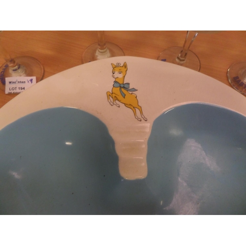 194 - Vintage Babycham Glasses x 8 and Unusual Babycham Ash Tray