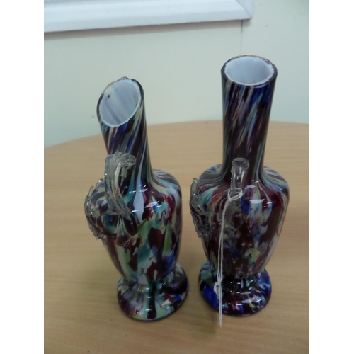 196 - A Pair of Carnaval Glass Vases