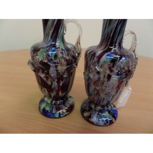 196 - A Pair of Carnaval Glass Vases