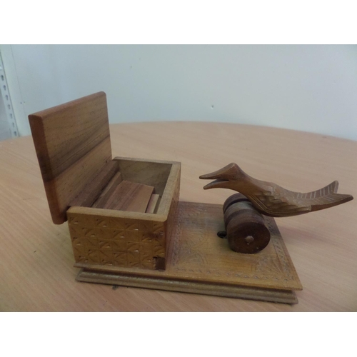 197 - Vintage Novelty Cigarette Box with Bird Pecking ( Movable Parts)