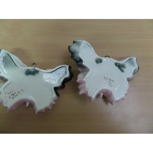 200 - A Pair of Wall Hanging Butterfly Plant Holders - Made in Italy