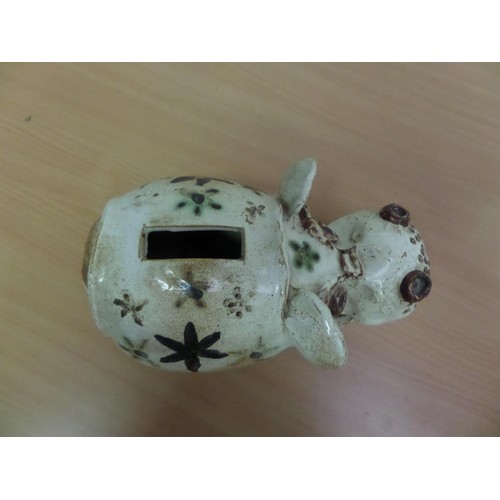 185 - Large Porcelain Money Box in the Shape of a Hippo