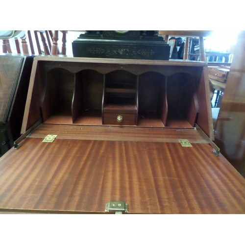 218 - Modern Mahogany Bureau with Brass Handles