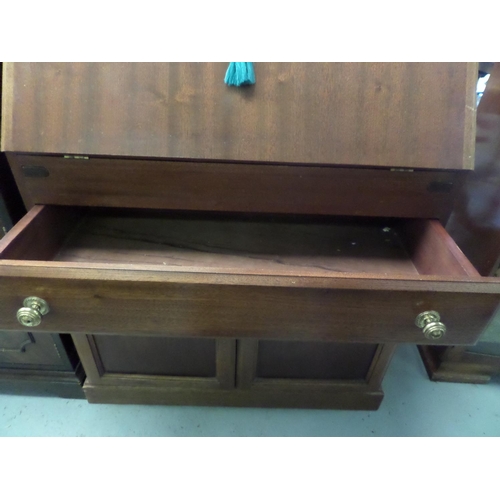 218 - Modern Mahogany Bureau with Brass Handles