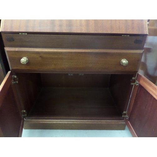 218 - Modern Mahogany Bureau with Brass Handles