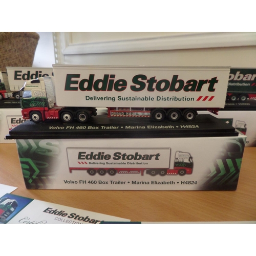 231 - Eddie Stobart Trucks x 4 ,  1:76 Scale Die Cast Metal Collectable ' Atlas Editions' :
1. Volvo FH Cu... 