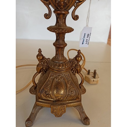 180 - Brass Ornate Electric Lamp - untested