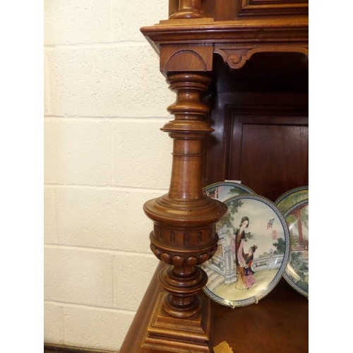 215 - Ornately Carved French Walnut Buffet Cabinent