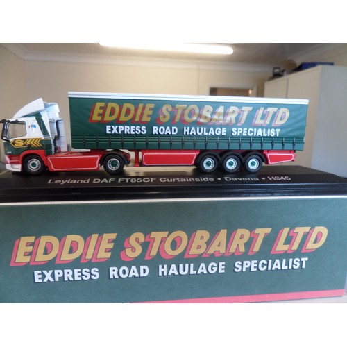 234 - Eddie Stobart Trucks x 4 ,  1:76 Scale Die Cast Metal Collectable ' Atlas Editions' : 
1. Leyland DA... 