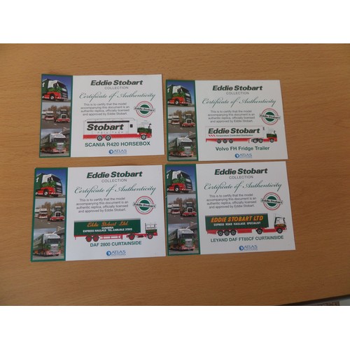 234 - Eddie Stobart Trucks x 4 ,  1:76 Scale Die Cast Metal Collectable ' Atlas Editions' : 
1. Leyland DA... 