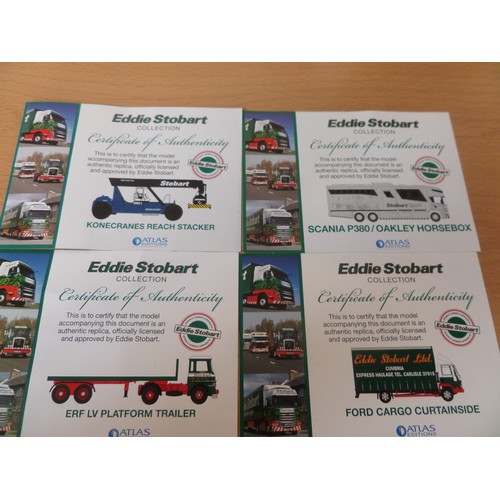 237 - Eddie Stobart Trucks x 5 ,  1:76 Scale Die Cast Metal Collectable ' Atlas Editions' : 
1. Ford Cargo... 