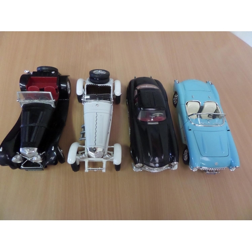 238 - 4 x Burago Models 1:18 Made in Italy 
1. Chevrolet Corvette 1957
2. Mercedes 300 SL
3. Jaguar SS100 ... 