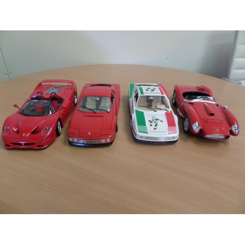 240 - 4 x Burago Models 1:18 Made in Italy 
1. Red Ferrari Testarossa 1984
2. Ferrari Testarossa 1984
3. F... 